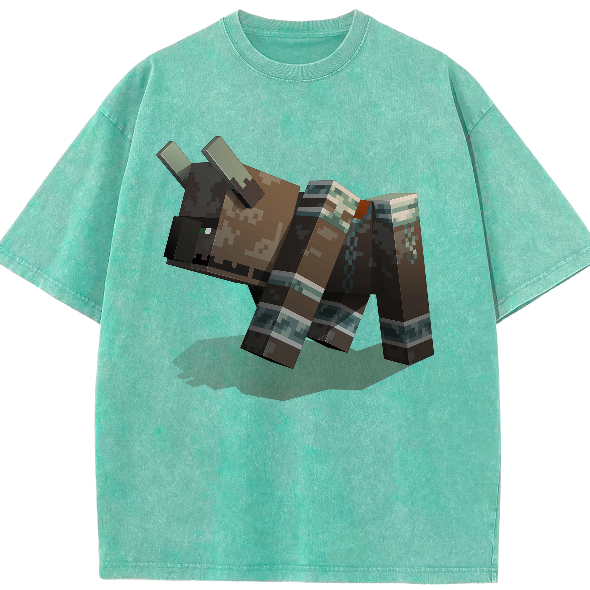 （画像用） マインクラフト ブロックの世界 Minecraft MC Block world 綿100% ヴィンテージ風 半袖Tシャツ（フロントプリント）